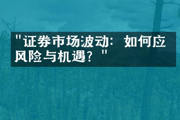 "证券市场波动：如何应对风险与机遇？"