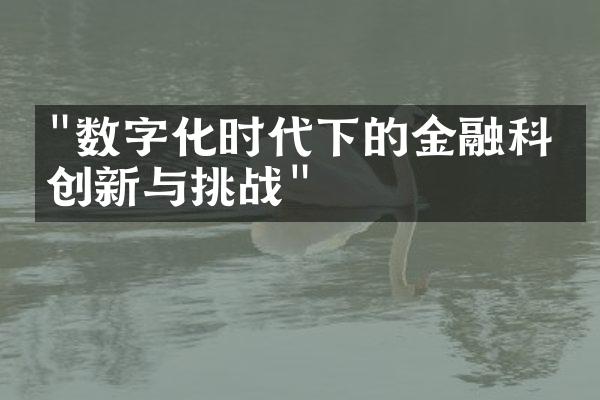 "数字化时代下的金融科技创新与挑战"