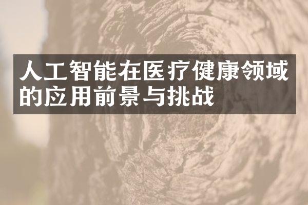 人工智能在医疗健康领域的应用前景与挑战