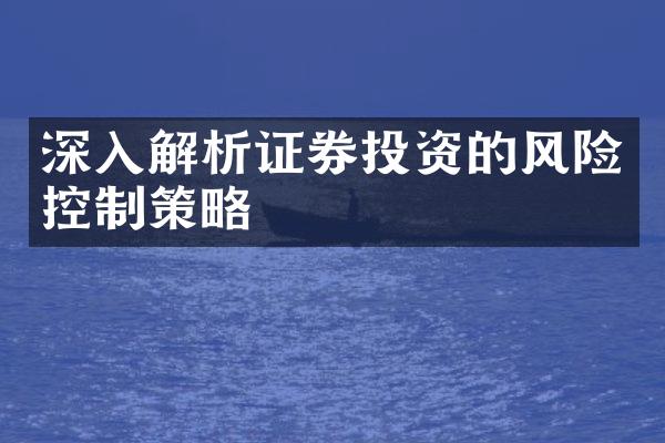 深入解析证券投资的风险控制策略