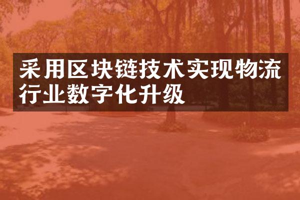 采用区块链技术实现物流行业数字化升级