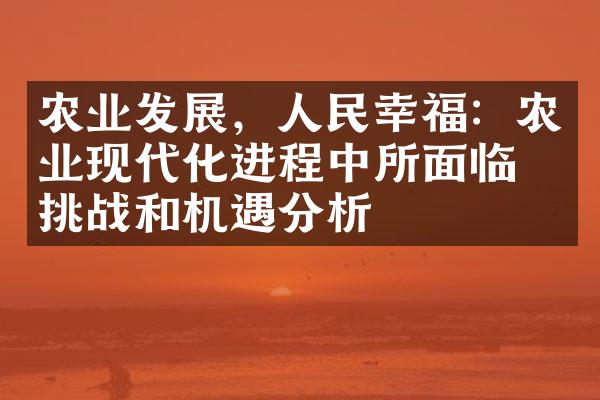 农业发展，人民幸福：农业现代化进程中所面临的挑战和机遇分析