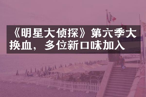 《明星大侦探》第六季大换血，多位新口味加入