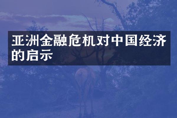 亚洲金融危机对中国经济的启示