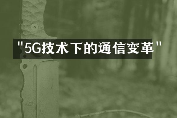 "5G技术下的通信变革"