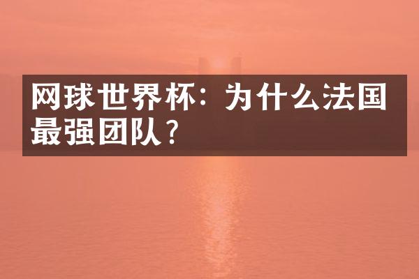 网球世界杯: 为什么法国是最强团队？