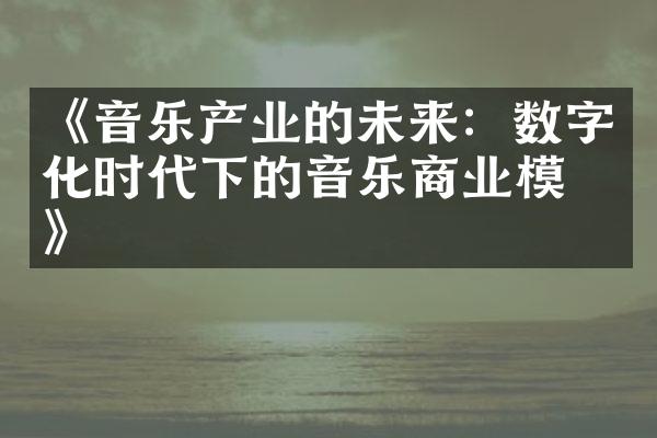 《音乐产业的未来：数字化时代下的音乐商业模式》