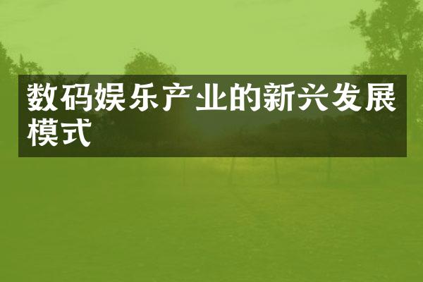 数码娱乐产业的新兴发展模式