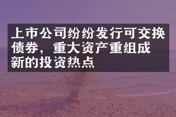 上市公司纷纷发行可交换债券，重大资产重组成为新的投资热点