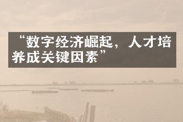 “数字经济崛起，人才培养成关键因素”