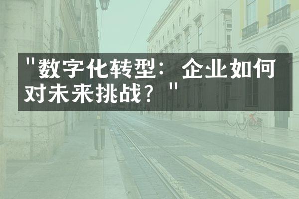 "数字化转型：企业如何应对未来挑战？"