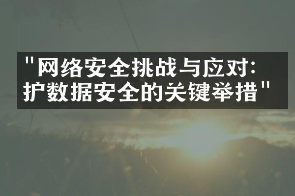 "网络安全挑战与应对：保护数据安全的关键举措"