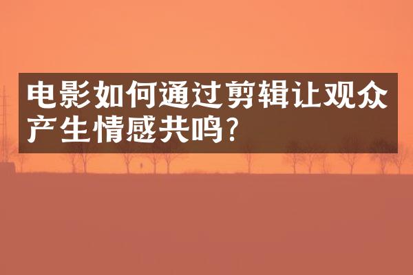 电影如何通过剪辑让观众产生情感共鸣？