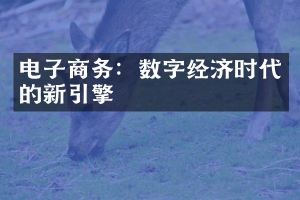 电子商务：数字经济时代的新引擎