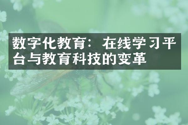 数字化教育：在线学习平台与教育科技的变革