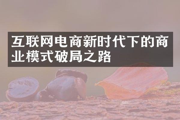 互联网电商新时代下的商业模式破局之路