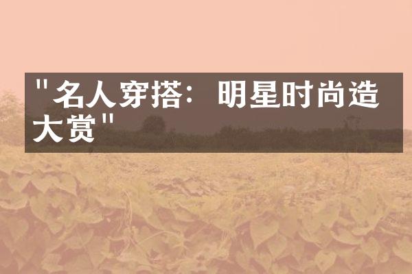 "名人穿搭：明星时尚造型大赏"