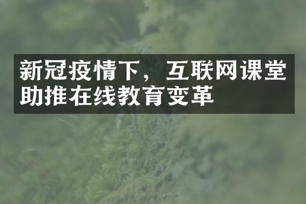 新冠疫情下，互联网课堂助推在线教育变革