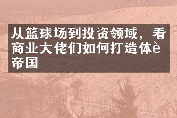 从篮球场到投资领域，看商业佬们如何打造体育帝国