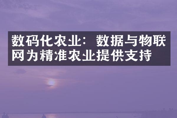 数码化农业：数据与物联网为精准农业提供支持