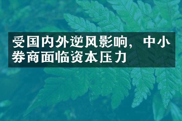 受国内外逆风影响，中小券商面临资本压力