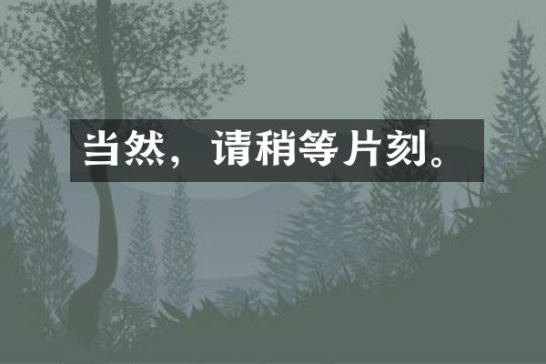 当然，请稍等片刻。