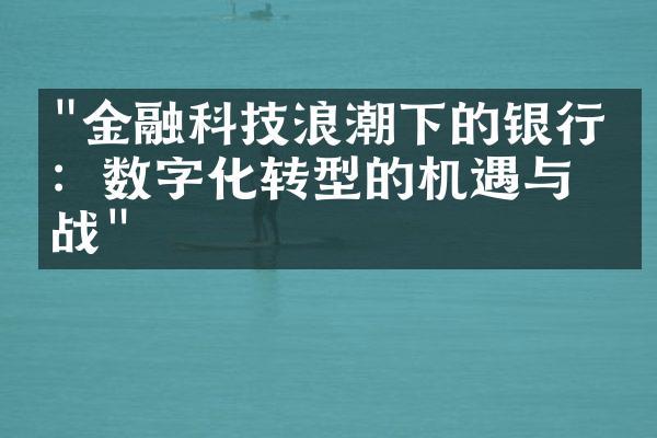 "金融科技浪潮下的银行业：数字化转型的机遇与挑战"