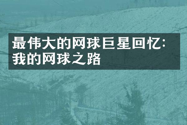 最的网球巨星回忆：我的网球之路