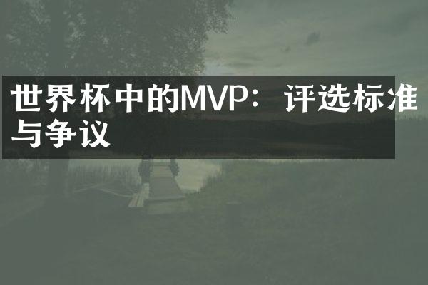 世界杯中的MVP：评选标准与争议