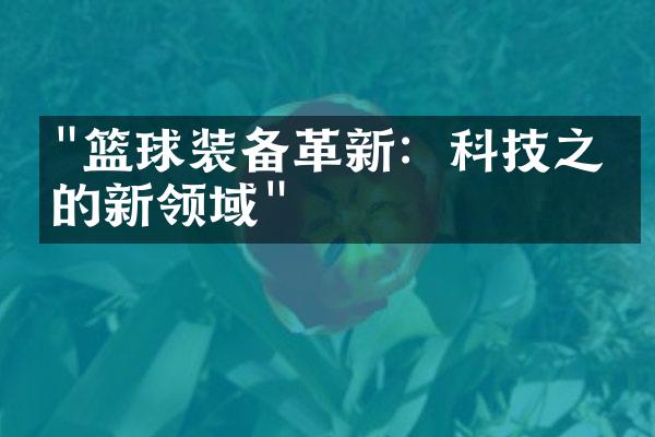 "篮球装备革新：科技之下的新领域"