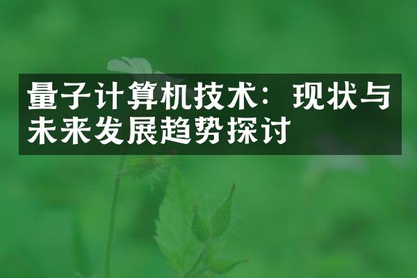 量子计算机技术：现状与未来发展趋势探讨