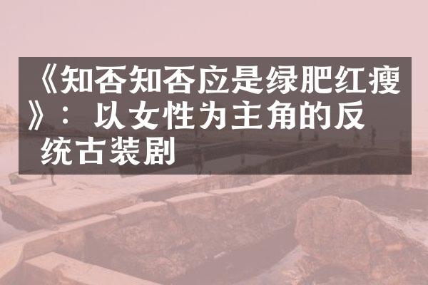 《知否知否应是绿肥红瘦》：以女性为主角的反传统古装剧