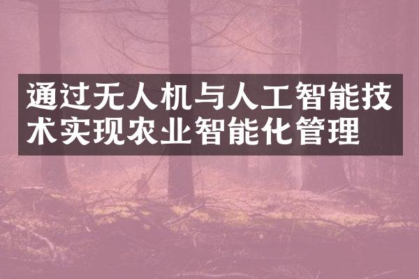 通过无人机与人工智能技术实现农业智能化管理