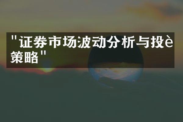 "证券市场波动分析与投资策略"