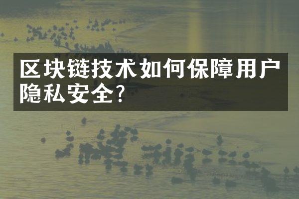 区块链技术如何保障用户隐私安全？