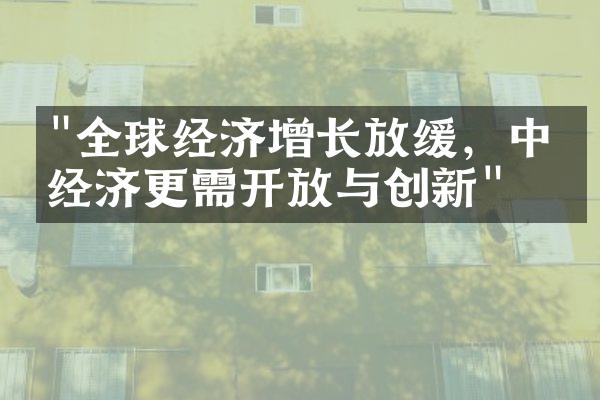 "全球经济增长放缓，中国经济更需开放与创新"