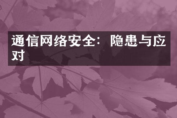 通信网络安全：隐患与应对