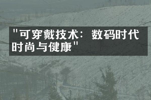 "可穿戴技术：数码时代的时尚与健康"