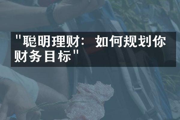 "聪明理财：如何规划你的财务目标"