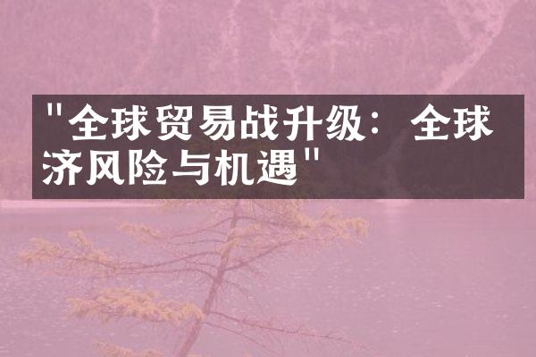 "全球贸易战升级：全球经济风险与机遇"