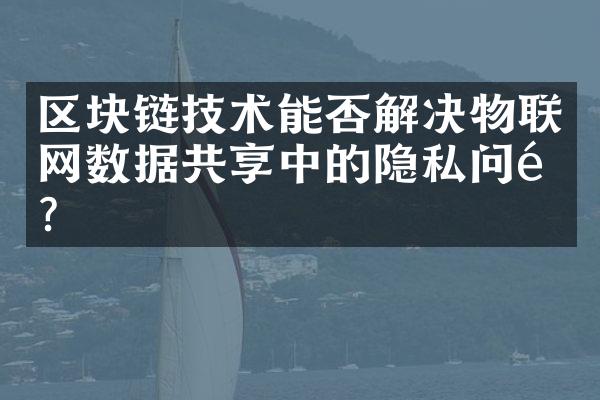 区块链技术能否解决物联网数据共享中的隐私问题？