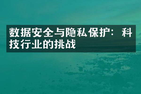 数据安全与隐私保护：科技行业的挑战