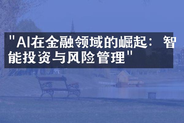 "AI在金融领域的崛起：智能投资与风险管理"