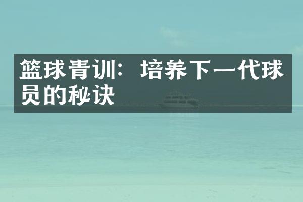 篮球青训：培养下一代球员的秘诀