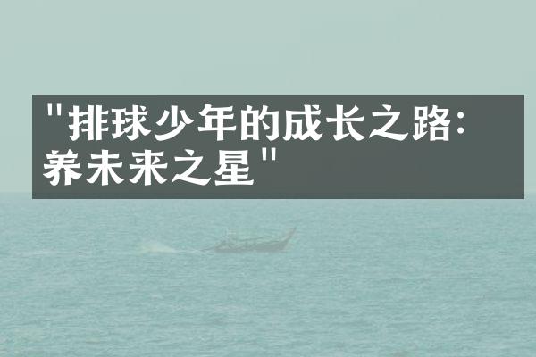 "排球少年的成长之路：培养未来之星"