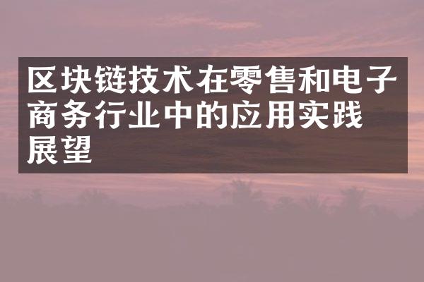 区块链技术在零售和电子商务行业中的应用实践与展望