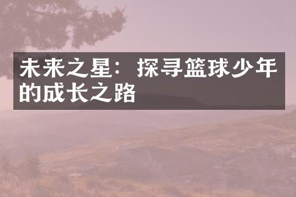 未来之星：探寻篮球少年的成长之路