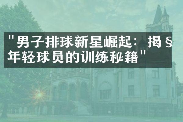 "男子排球新星崛起：揭秘年轻球员的训练秘籍"