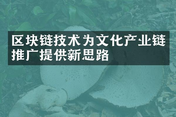 区块链技术为文化产业链推广提供新思路