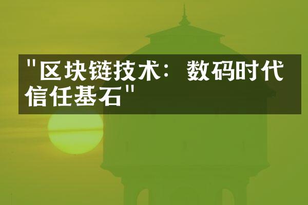 "区块链技术：数码时代的信任基石"